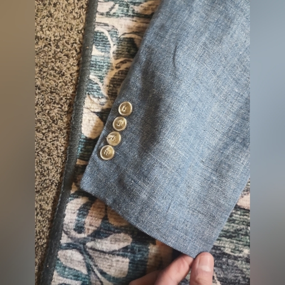 Jos A Bank 1905 Mens Linen Blazer 52R Blue Gray Old Money Beach Classic - Picture 5 of 14